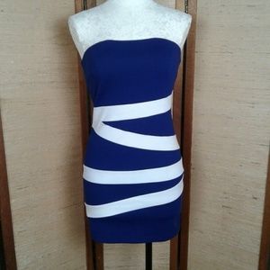 Blue and White Starpless Mini Dress